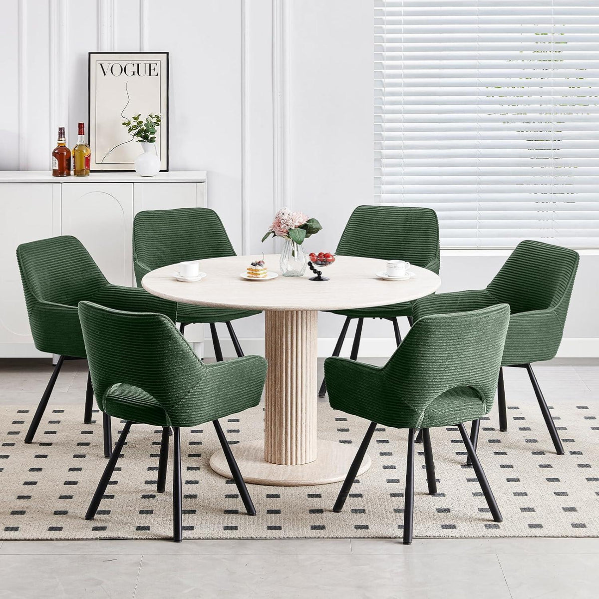 6er Set Drehbar Stühle | Grün, Modern & Komfortabel