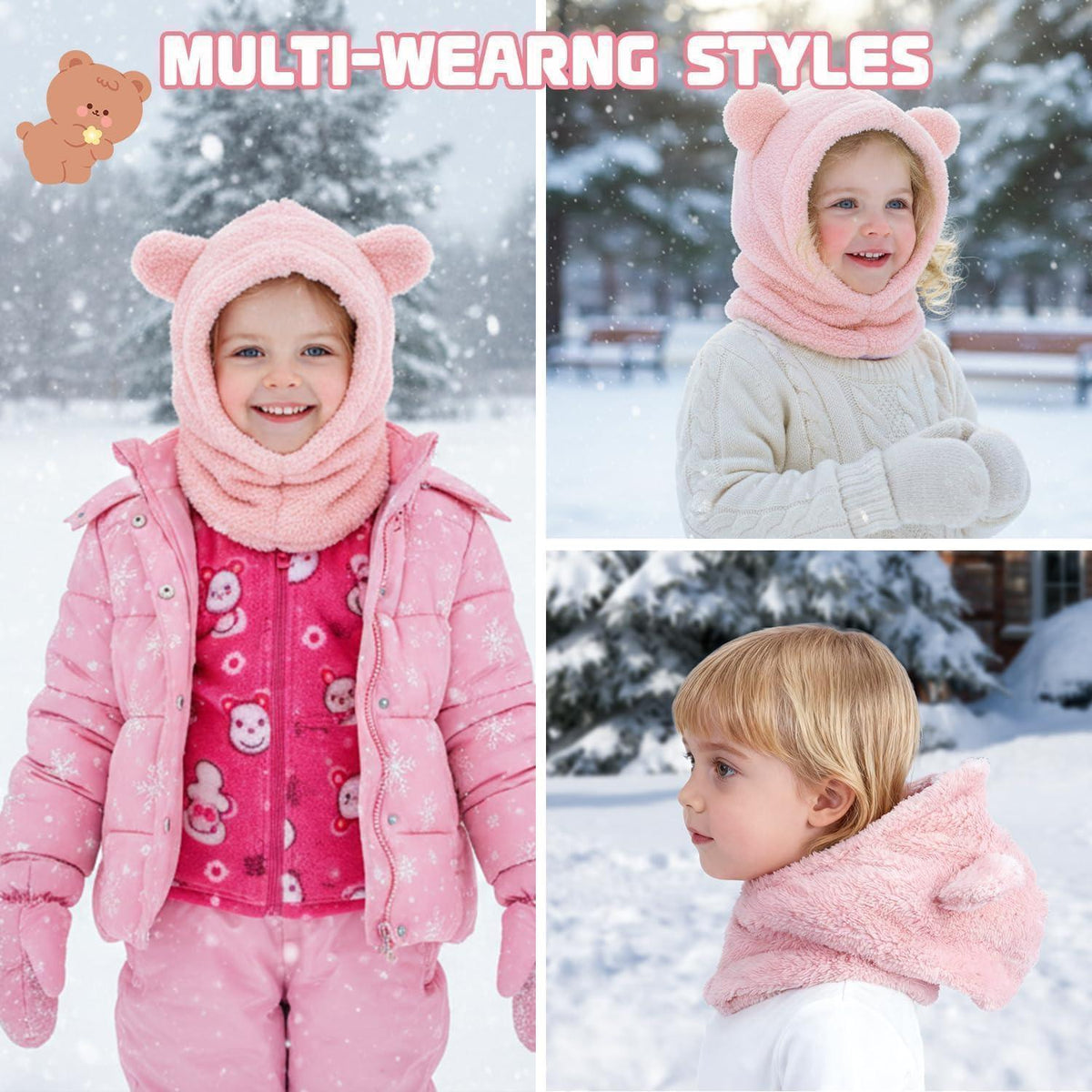Baby Fleece Mütze mit Ohrenklappen & Schal – Warm & Winddicht