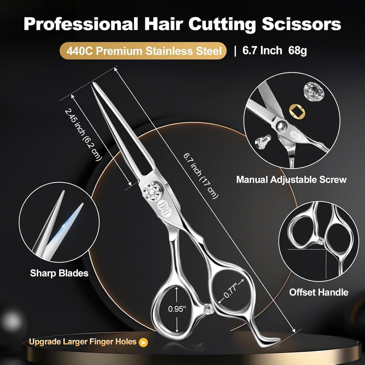 Profi Haarschneideschere Set 440C – 5-in-1 Friseurschere