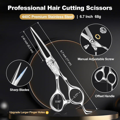 Profi Haarschneideschere Set 440C – 5-in-1 Friseurschere