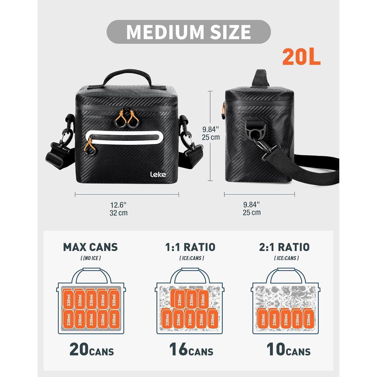 Isolierte Kühltasche 20L – Wasserdicht & Tragbar für Camping