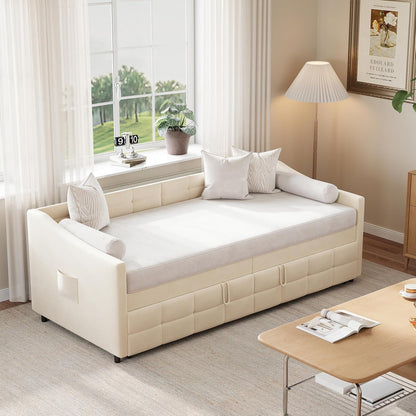 Ausziehbares Schlafsofa 90x200/180x200cm – Creme