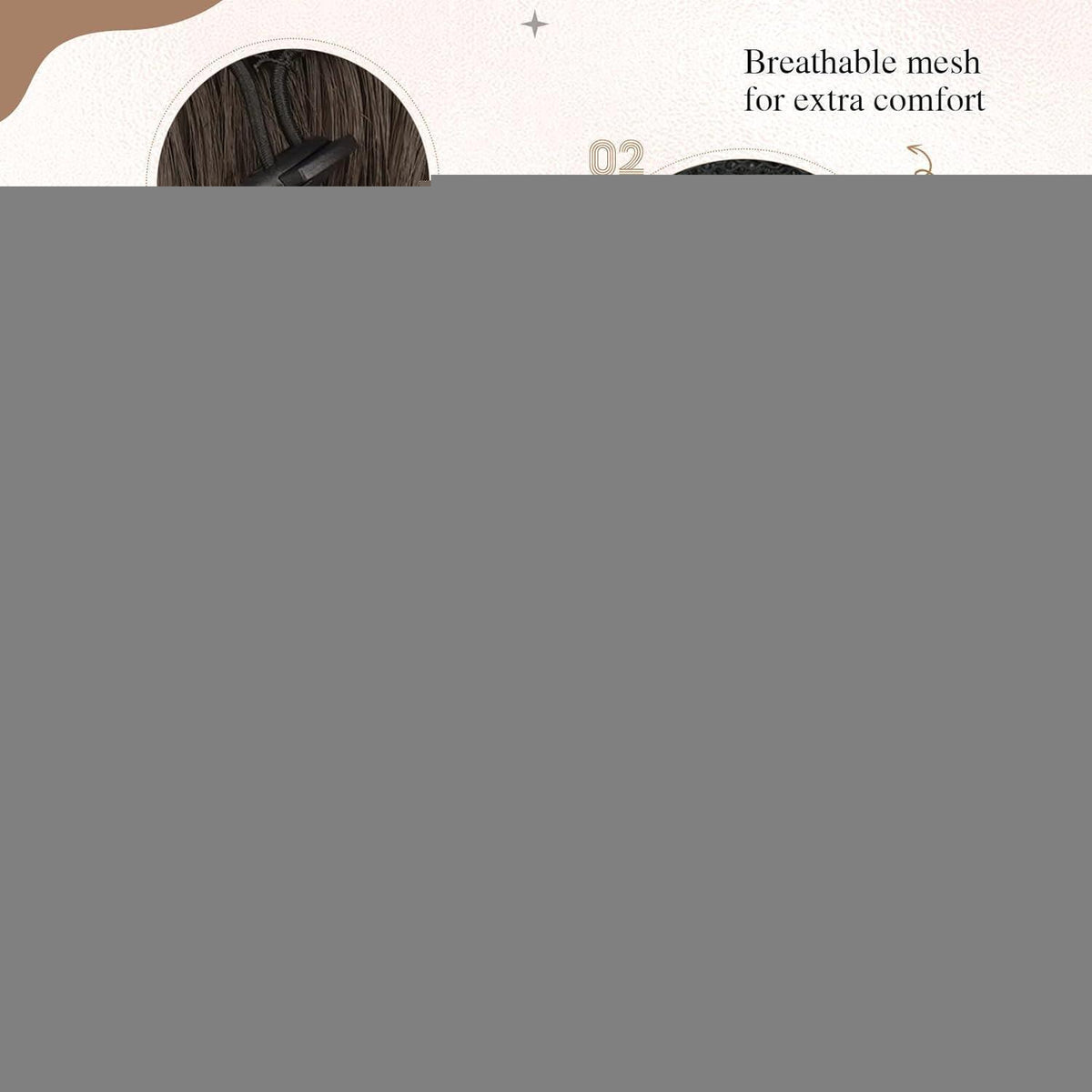 Lockiger Pferdeschwanz Haarteil – Mittelbraun/Hellbraun, 35cm