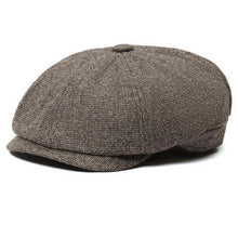 Herren Schiebermütze Baumwolle Flatcap Newsboy Ivy Cap Kaffee