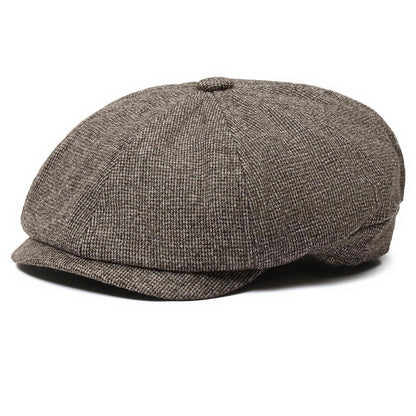 Herren Schiebermütze Baumwolle Flatcap Newsboy Ivy Cap Kaffee
