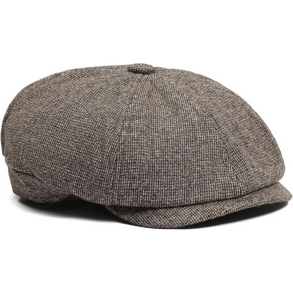 Herren Schiebermütze Baumwolle Flatcap Newsboy Ivy Cap Kaffee