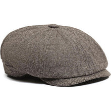 Herren Schiebermütze Baumwolle Flatcap Newsboy Ivy Cap Kaffee