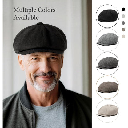 Herren Schiebermütze Baumwolle Flatcap Newsboy Ivy Cap Kaffee