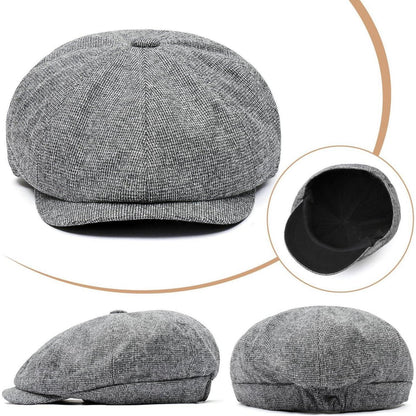 Herren Schiebermütze Baumwolle Flatcap Newsboy Ivy Cap Kaffee