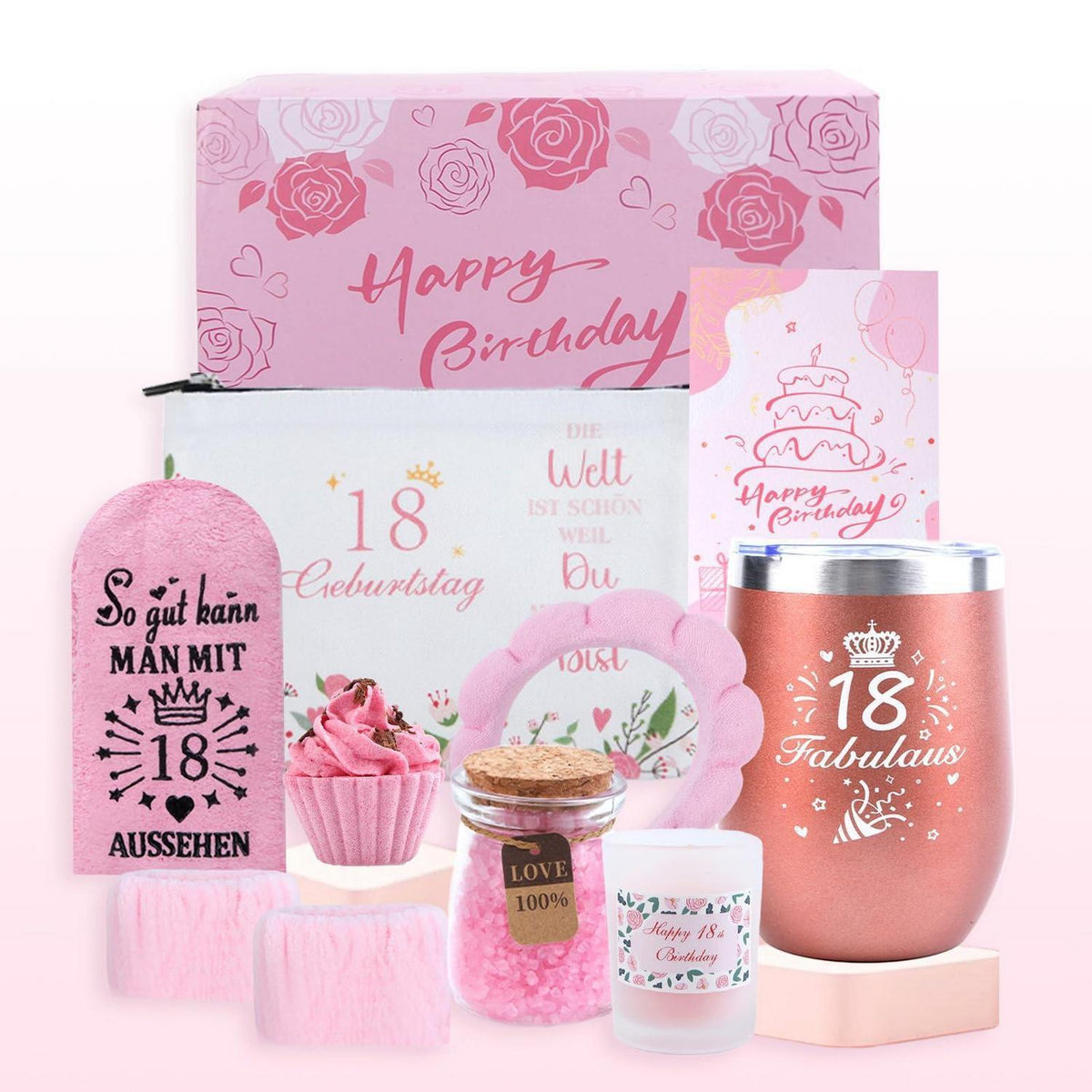 Geschenkset für Frauen – 18. Geburtstag, Freundin, Schwester