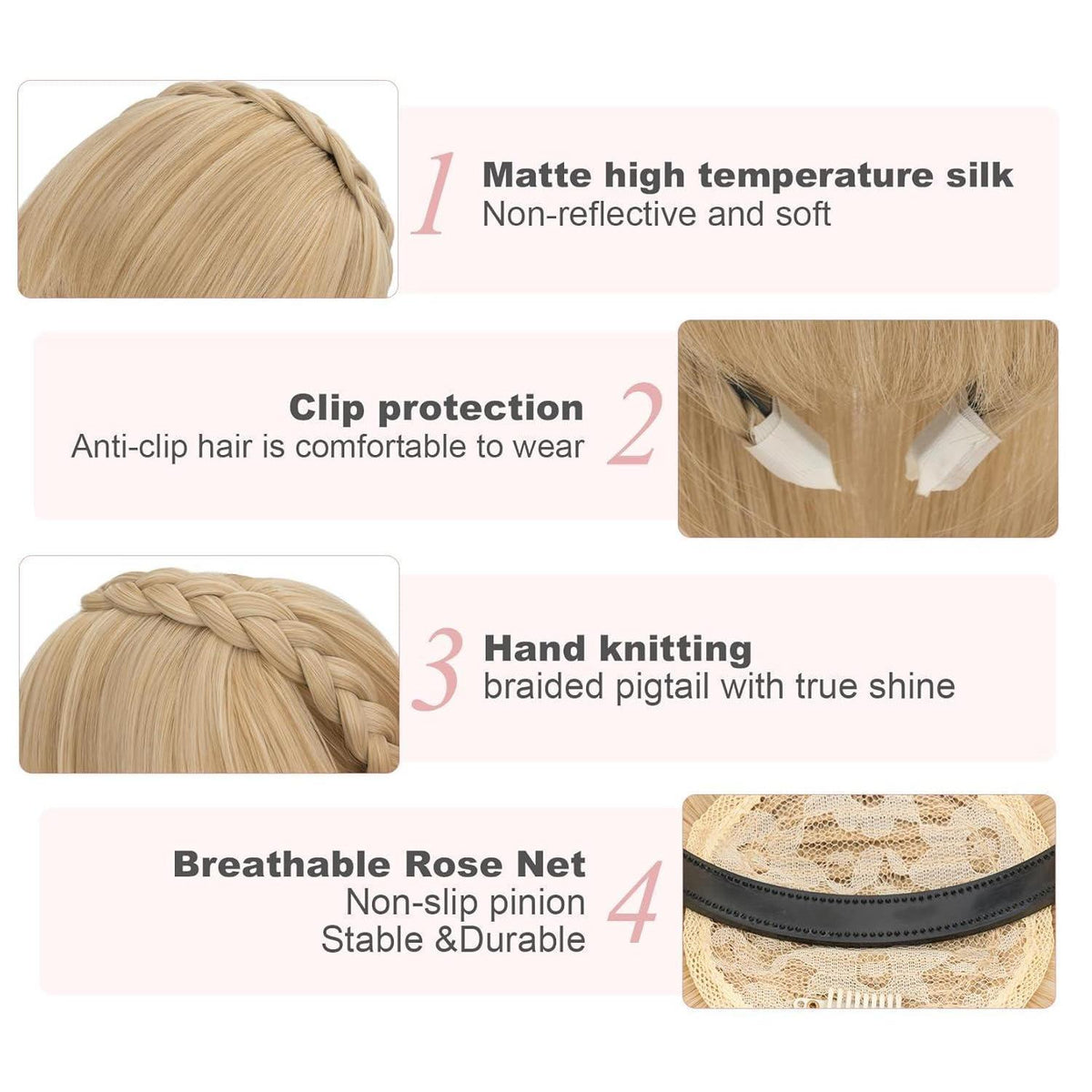 Stirnband mit Pony – Aschblond Mix | Haarverlängerung & Haarteil