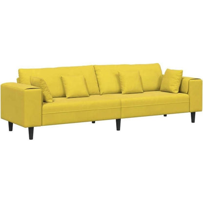 Gelbe Samt Wohnlandschaft mit Eckarmlehnen 210 cm