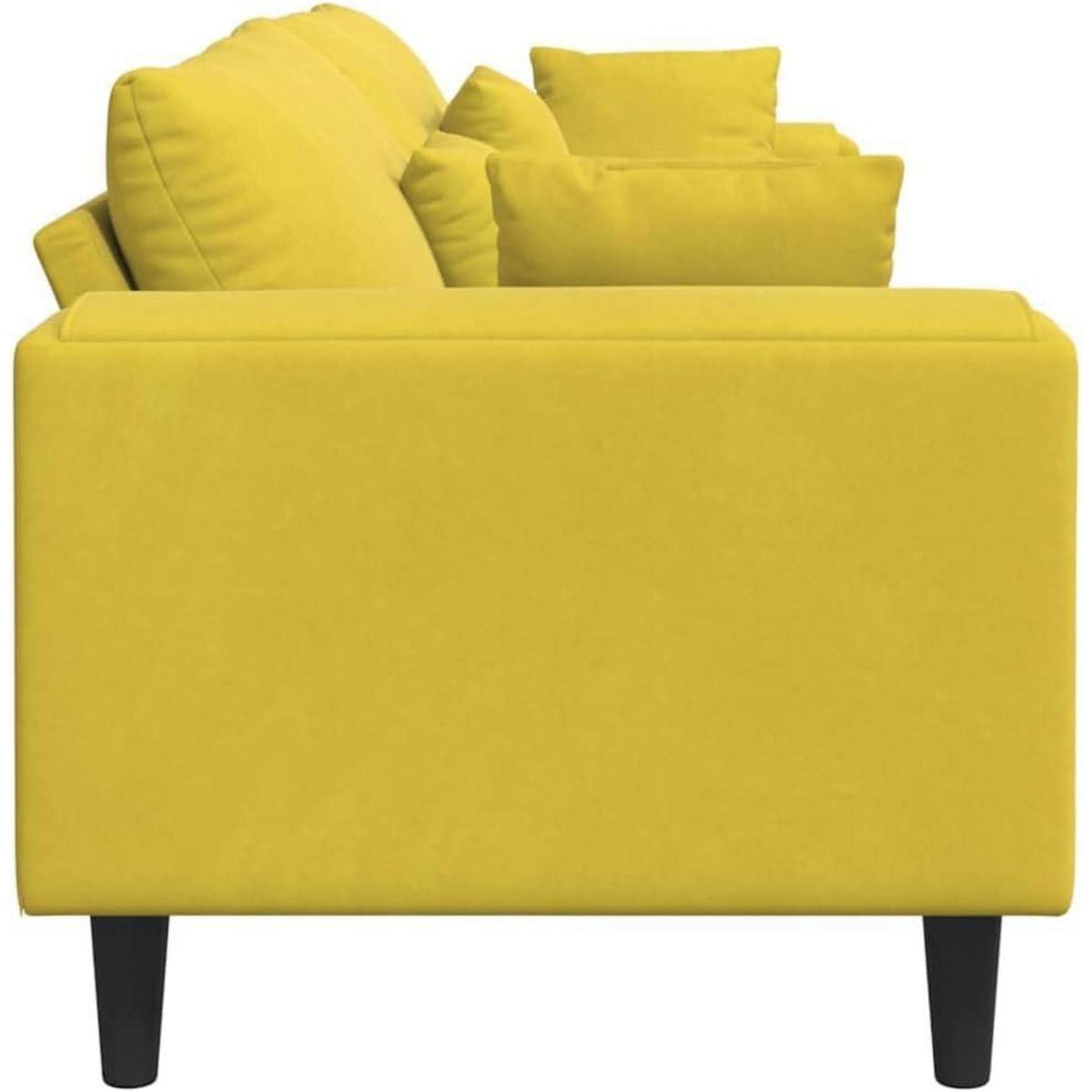 Gelbe Samt Wohnlandschaft mit Eckarmlehnen 210 cm