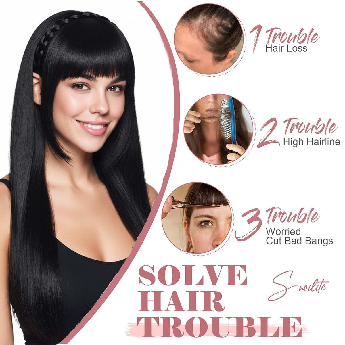 Stirnband mit Pony – Goldbraun Mix Babyblond Haarteil