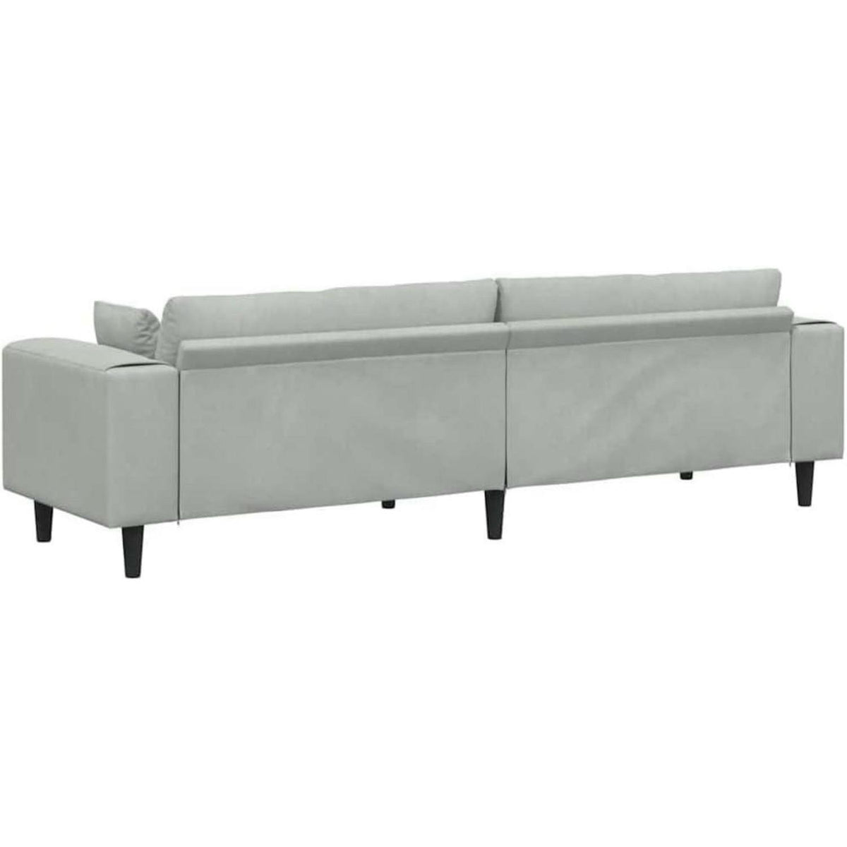 Polstersofa U-Form Sofa mit Kissen, Hellgrau, Samt