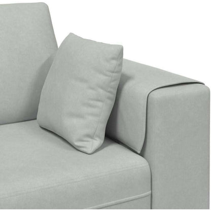 Polstersofa U-Form Sofa mit Kissen, Hellgrau, Samt