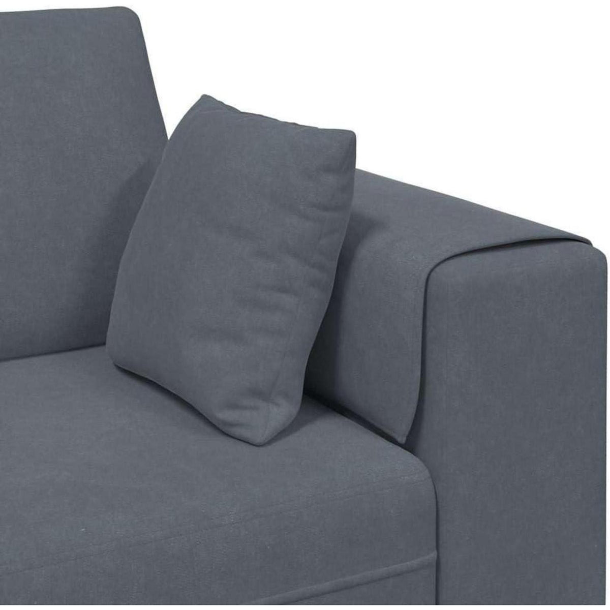 Samt Wohnlandschaft Ecksofa Dunkelgrau 208 cm