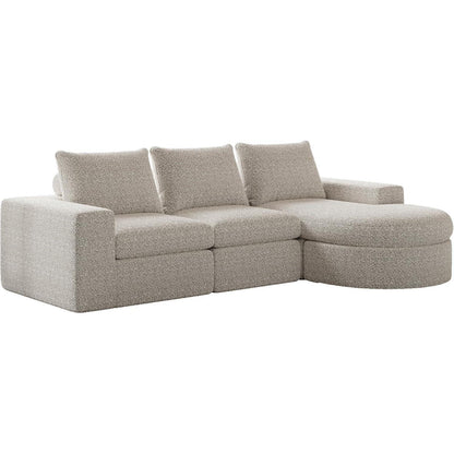 Modulares Ecksofa mit Chaiselongue, Beige