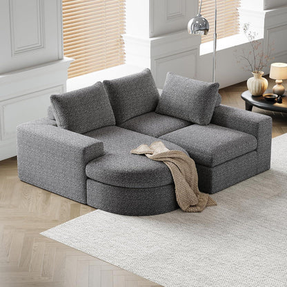 Modulares Ecksofa mit Chaiselongue, Grau – 251x160x81cm