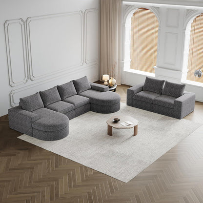 Modulares Ecksofa mit Chaiselongue – Grau, 322 x 271 cm