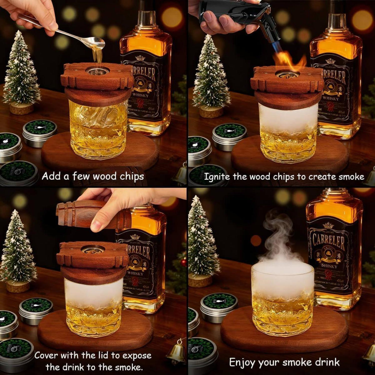 Whisky Räucherset mit Zubehör – Cocktail Geschenk für Männer