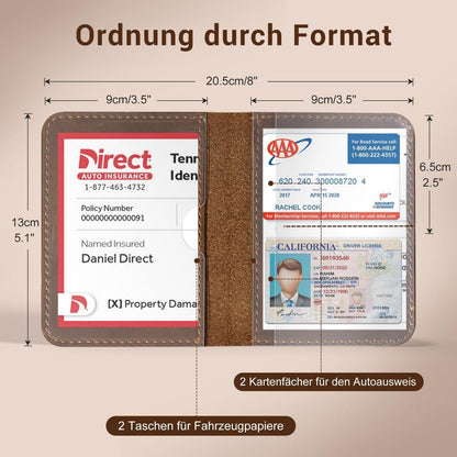 Hülle für Fahrzeugschein & Versicherung – Kompakt & Sicher in Lederoptik