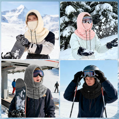 Sturmhaube Winter Damen Herren Fleece Balaclava Thermo Skimütze Schwarz