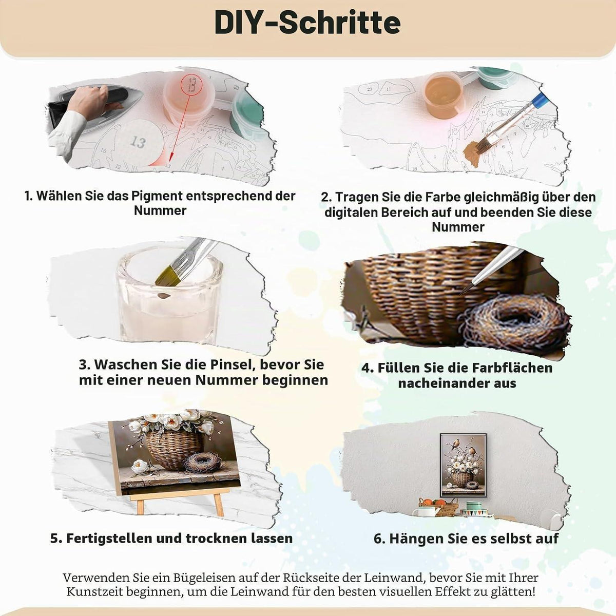 Malen nach Zahlen Erwachsene Vögel DIY Set 40x50cm