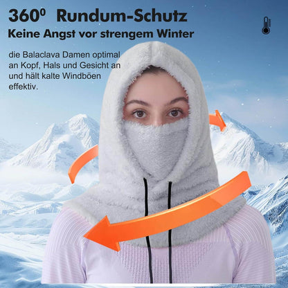 Sturmhaube Winter Damen Herren Fleece Balaclava Grau