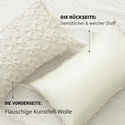 Weihnachtliche Kissenbezüge 2er Set Schneeflocken 40x60 cm Creme