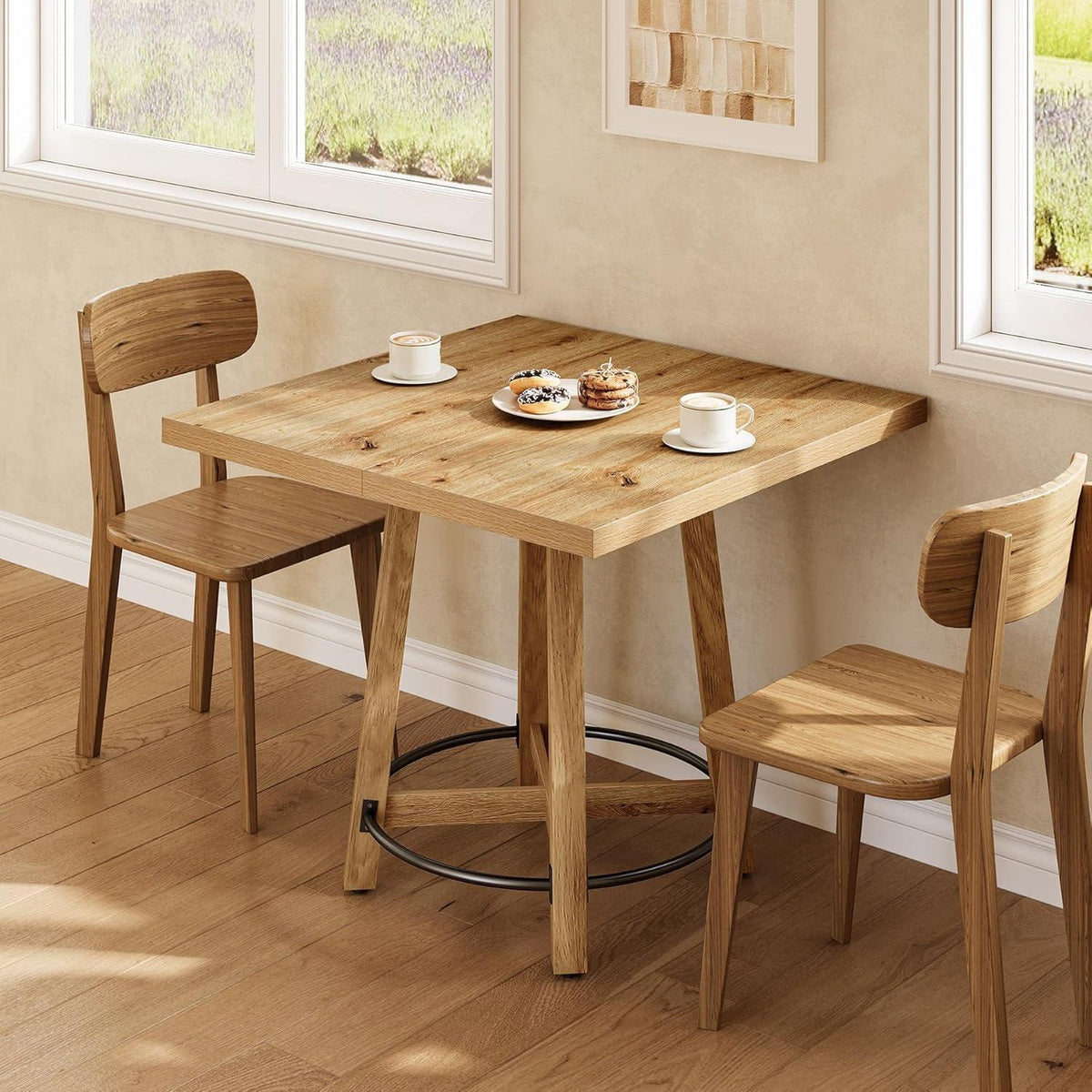 Moderner Esstisch 80x80cm – Quadratischer Küchentisch für 2-4 Personen