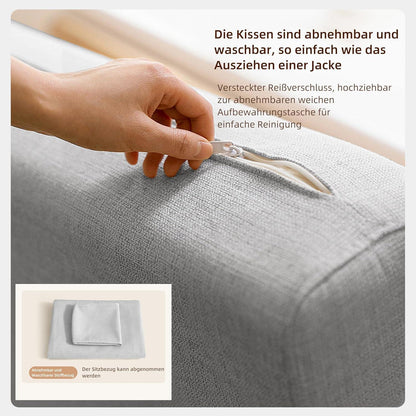 Ausziehbares Schlafsofa mit Stauraum – Dunkelgrau/Weiß (128cm)