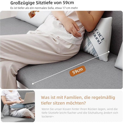 Ausziehbares Schlafsofa mit Stauraum – Dunkelgrau/Weiß (128cm)