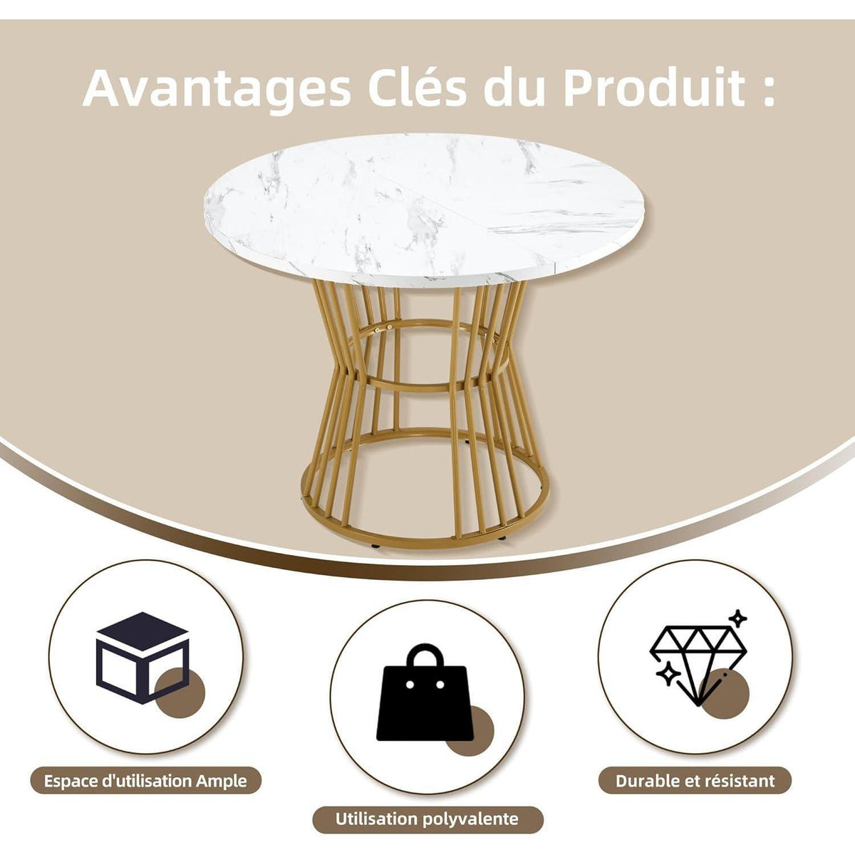 5-teiliges Esstisch Set Grün + Gold – Modernes Esszimmer