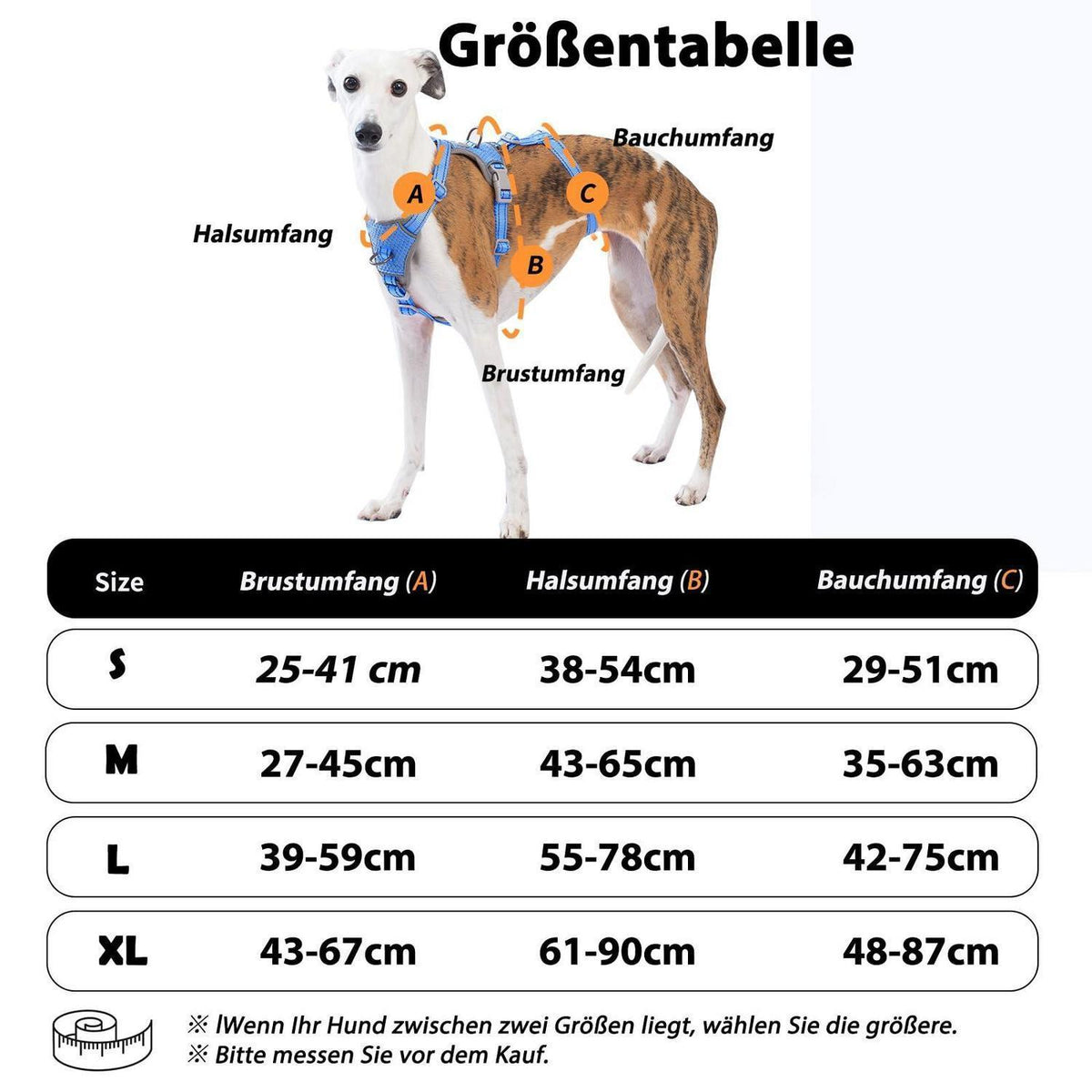Sicherheitsgeschirr Hund Ausbruchsicher & Reflektierend – Größe M, Meeresblau
