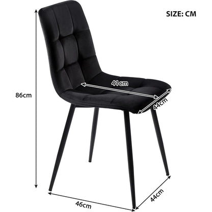Moderner Esstisch Set 5-teilig Schwarz Gold 80x75cm