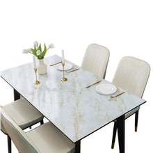 Wasserdichte PVC Tischdecke Hellgold Marmor 85x180cm Rechteck