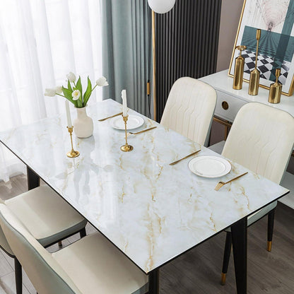 Wasserdichte PVC Tischdecke Hellgold Marmor 90x180 cm