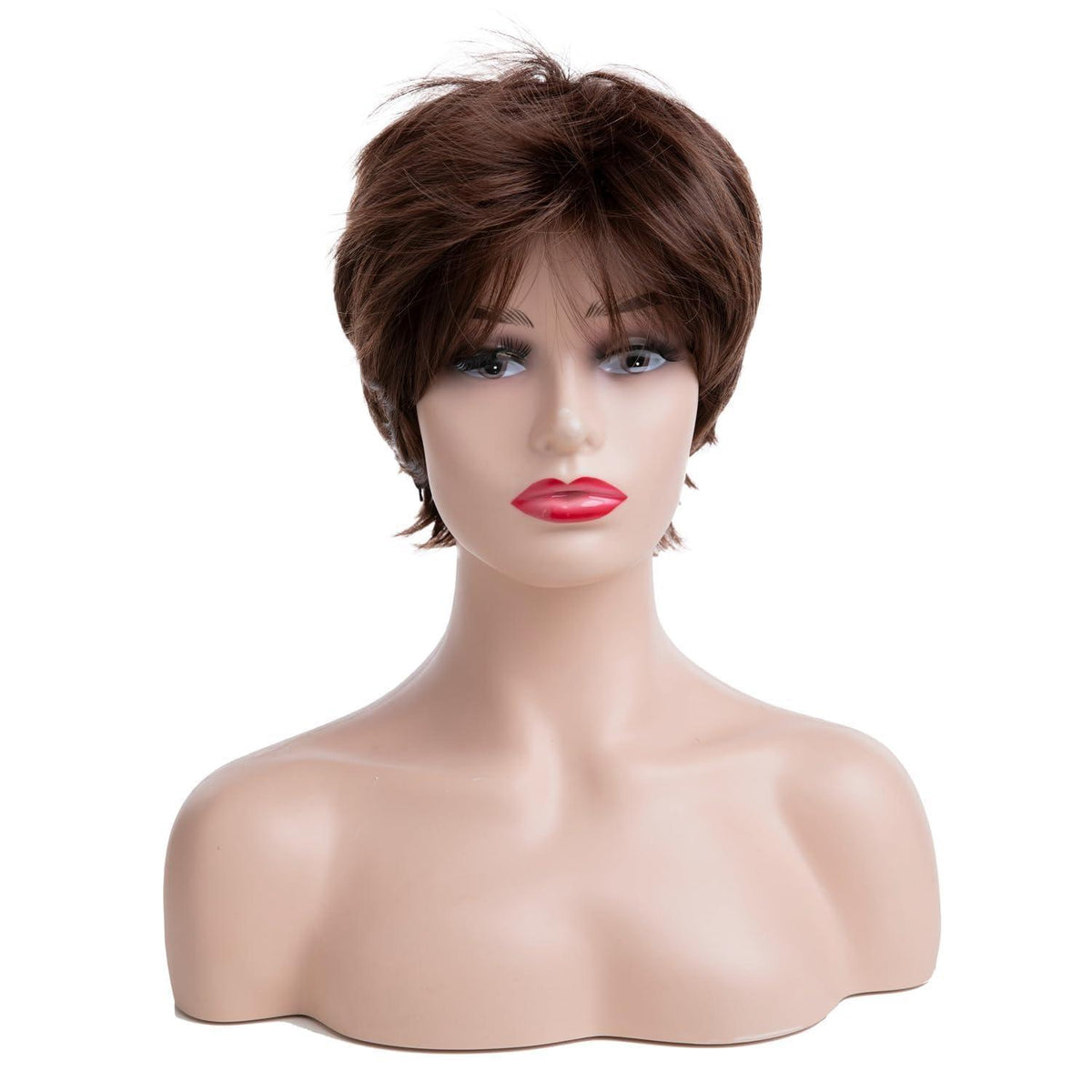 Braune Pixie Perücke Damen – Synthetisch & Vielseitig