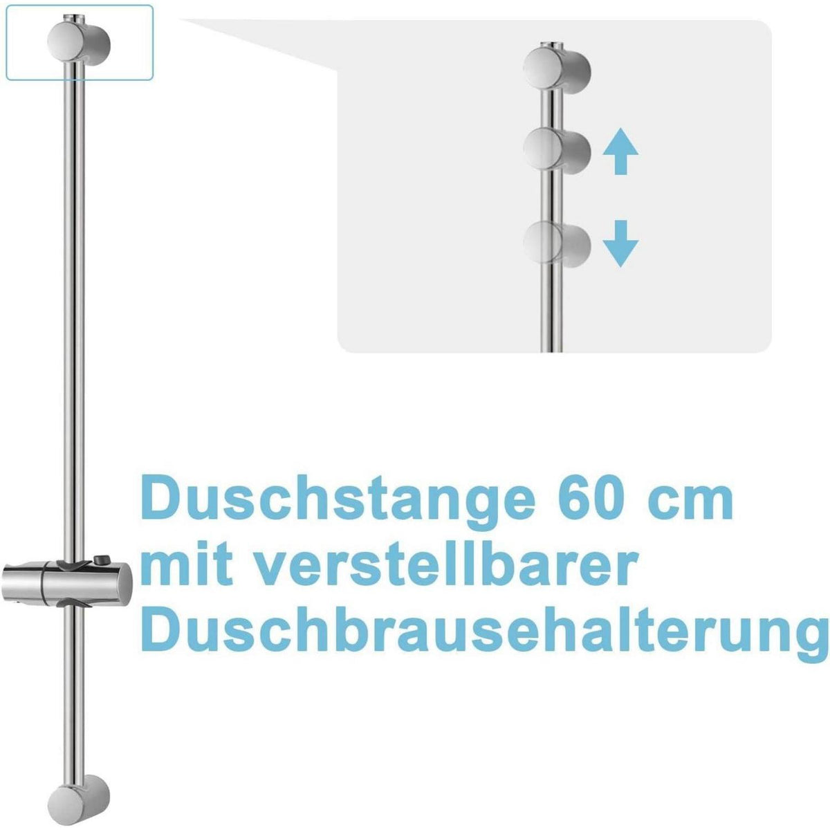 Verstellbare Duschstange 60cm mit Brausestange und Duschkopf