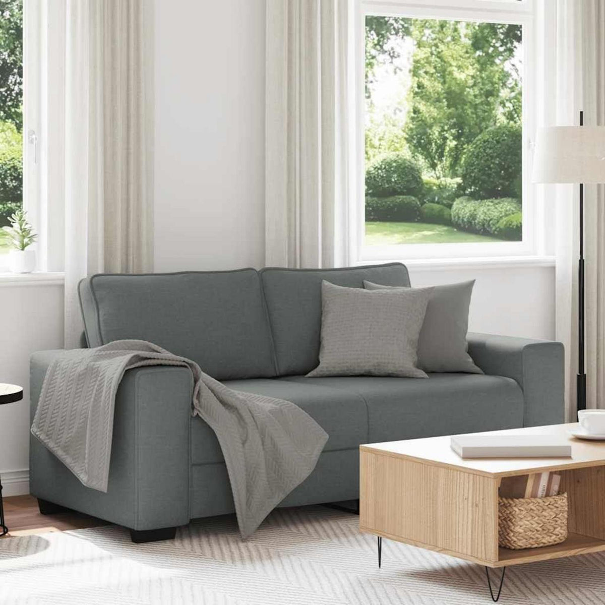 Klappsofa mit Schlaffunktion – Dunkelgrau, 140 cm