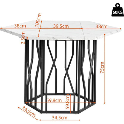 Moderner Esstisch Set (5-teilig) mit Samtstühlen