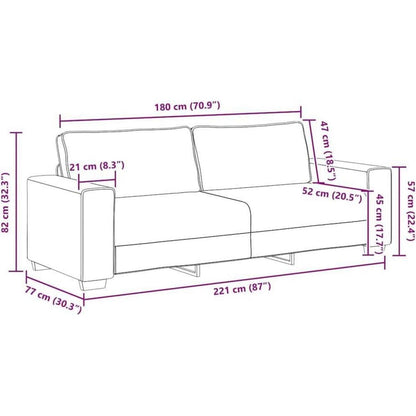 Schlafsessel Bettsofa 3-Sitzer Hellgrau 180 cm