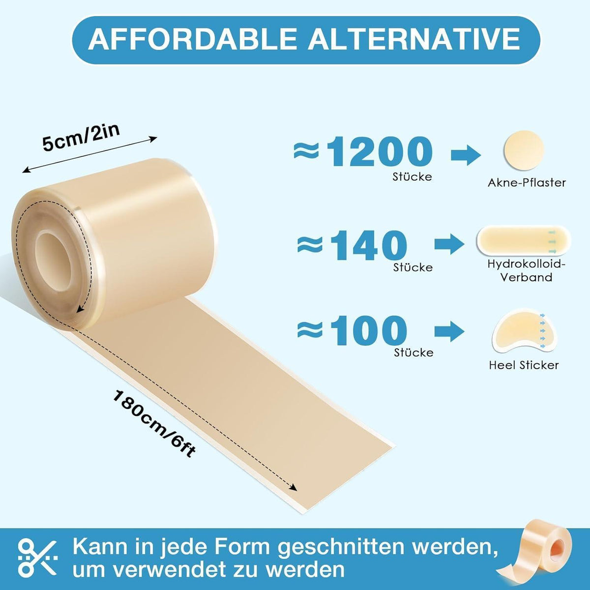 Wasserfestes Hydrokolloid Pflaster Rolle – Pimple Patches & Wundschutz
