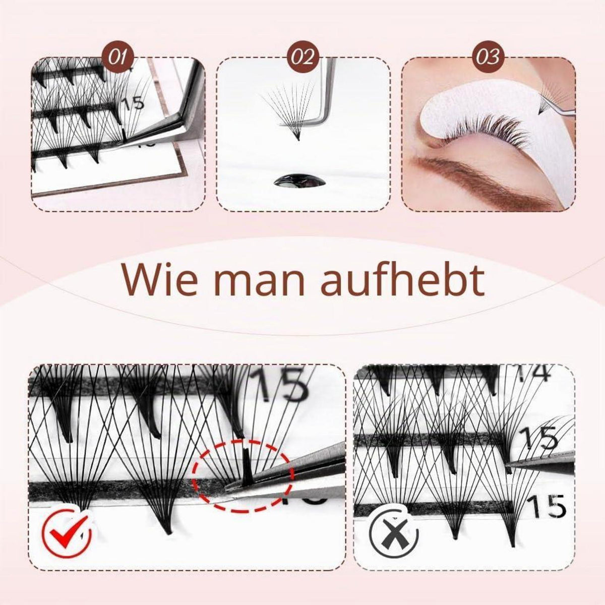 3D Vorgefertigte Wimpernfächer – Volumen-Wimpern 8-15mm