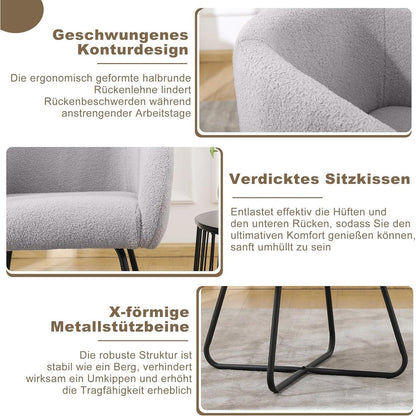 Mingone Lounge Sessel 2er Set Grau – Modern & Bequem