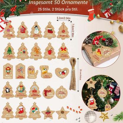 Weihnachtsbaumdecke Weiß Kunstfell 120 cm mit Schneeflocken & 50 Anhängern