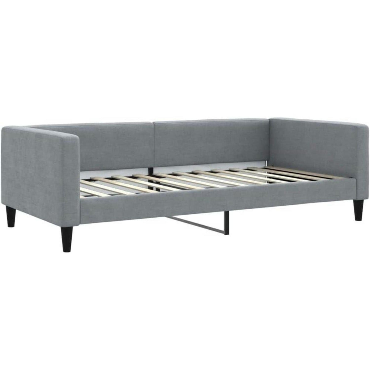 Schlafsofa 2-Sitzer, Ausziehbett mit Bettkasten, Hellgrau
