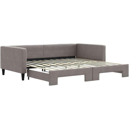 2-Sitzer Schlafsofa mit Bettkasten & Stauraum – Taupe 100x200 cm