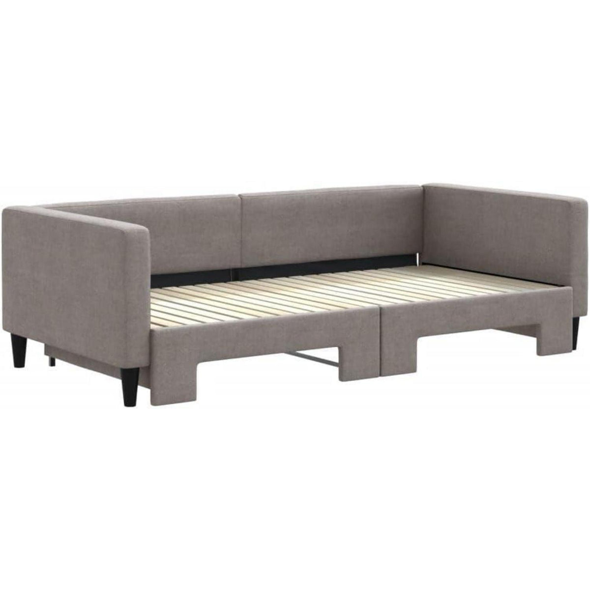 2-Sitzer Schlafsofa mit Bettkasten & Stauraum – Taupe 100x200 cm